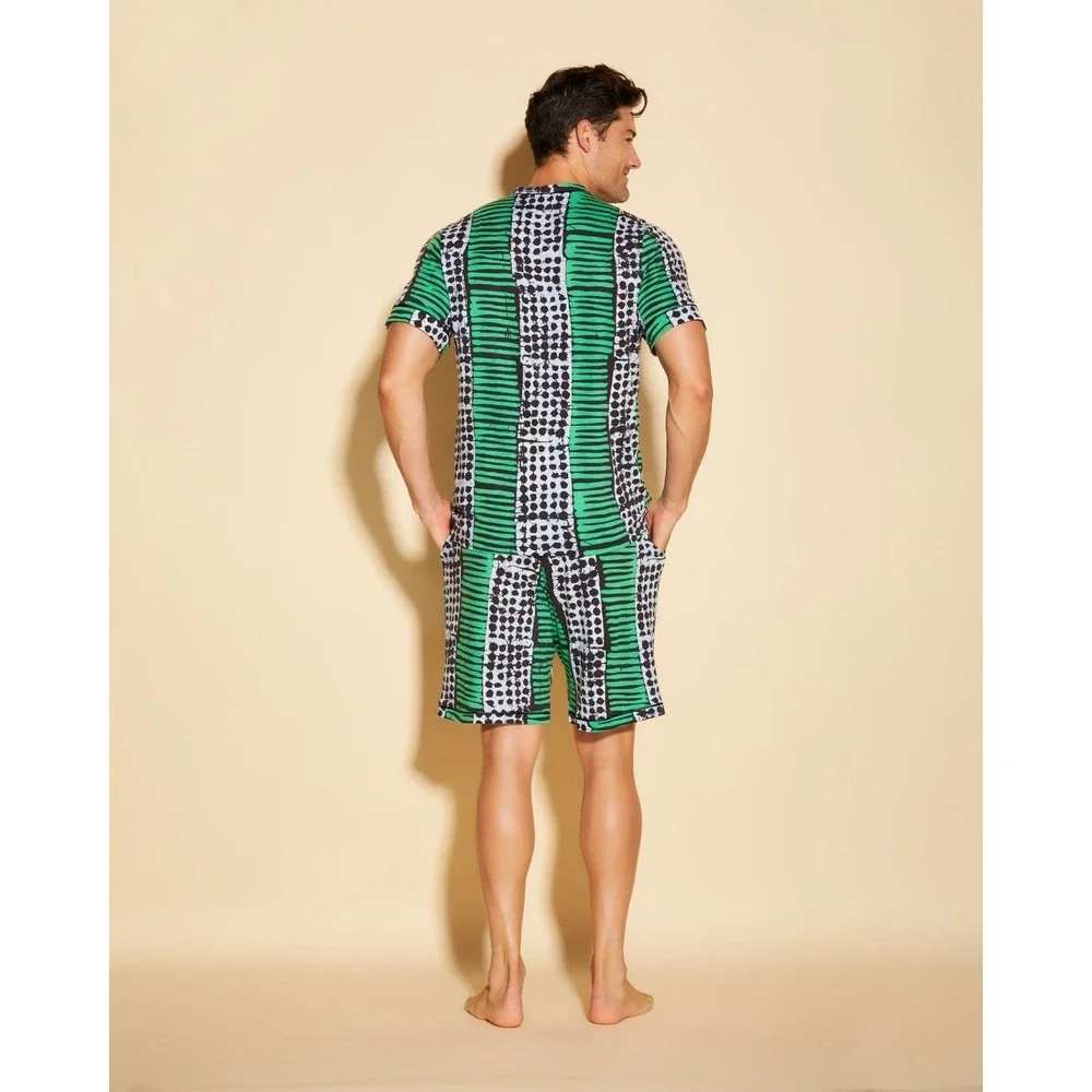 Cosabella‎ Men's Pima Cotton Modal Pajama Set Short Sleeve & Shorts Sleepwear L